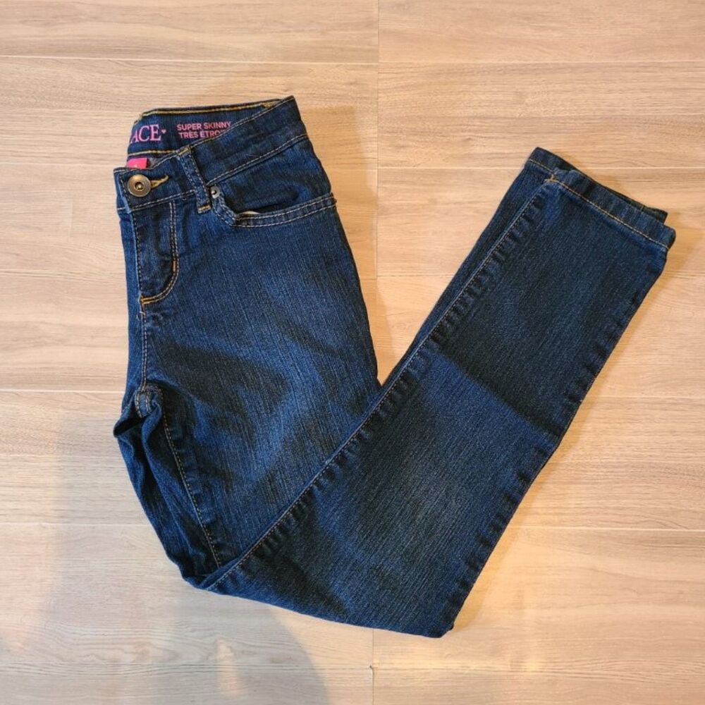 The Childrens Place Girls Jeans 8 Slim Blue Super Skinny Stretch Denim Pants